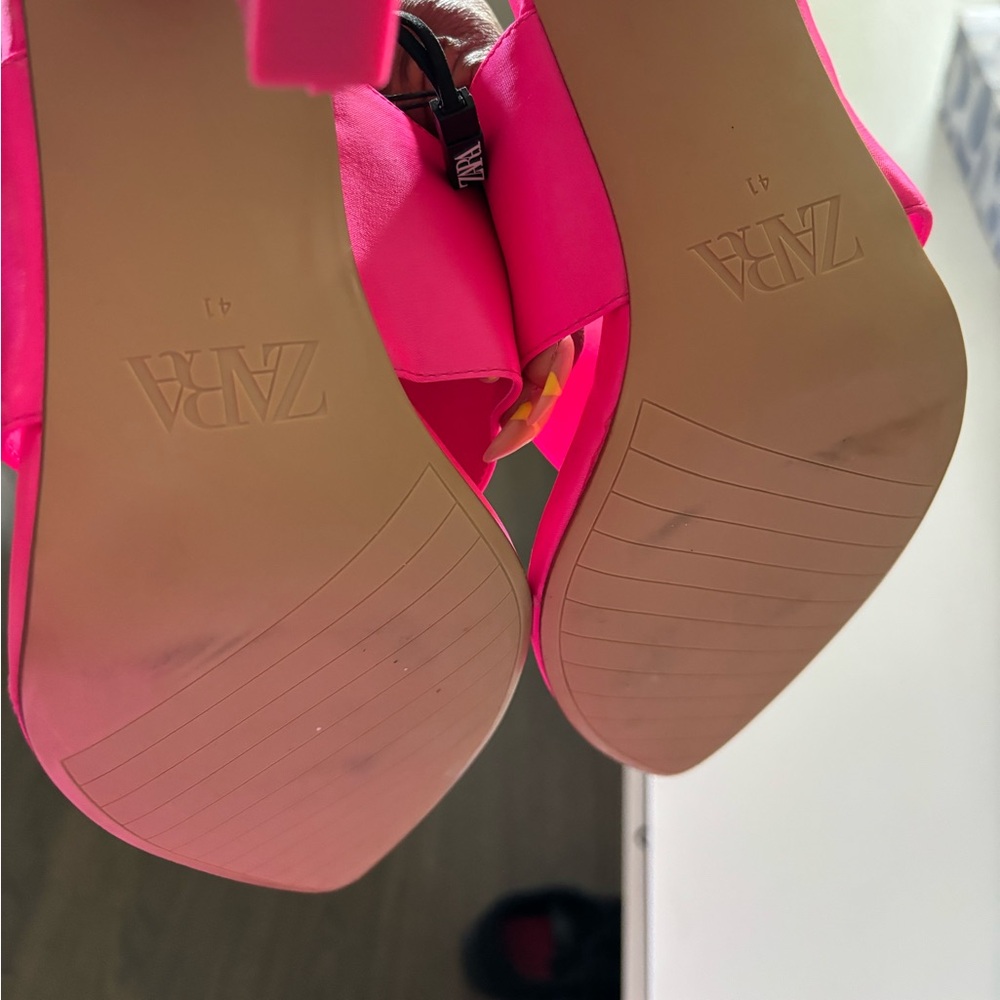 Zara Satin Effect High Heel Sandal